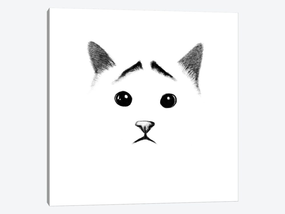 Cat With Eyebrows by Tummeow 1-piece Art Print