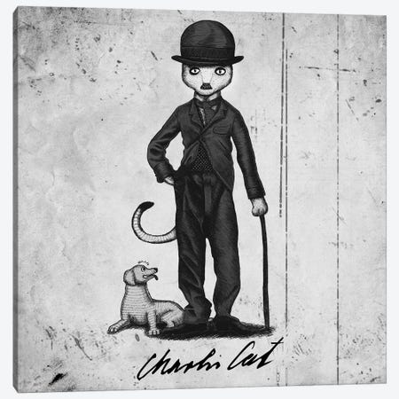 Charlie Cat Canvas Print #TUM22} by Tummeow Art Print