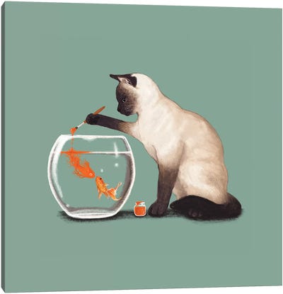 Goldfish Need Friend Canvas Art Print - Tummeow