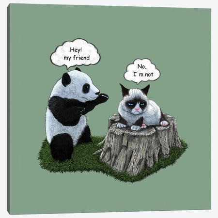 Panda Canvas Print #TUM49} by Tummeow Canvas Print