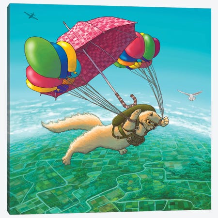 Parachute Canvas Print #TUM50} by Tummeow Canvas Artwork