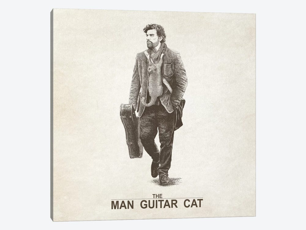 The Man Guitar Cat by Tummeow 1-piece Canvas Wall Art