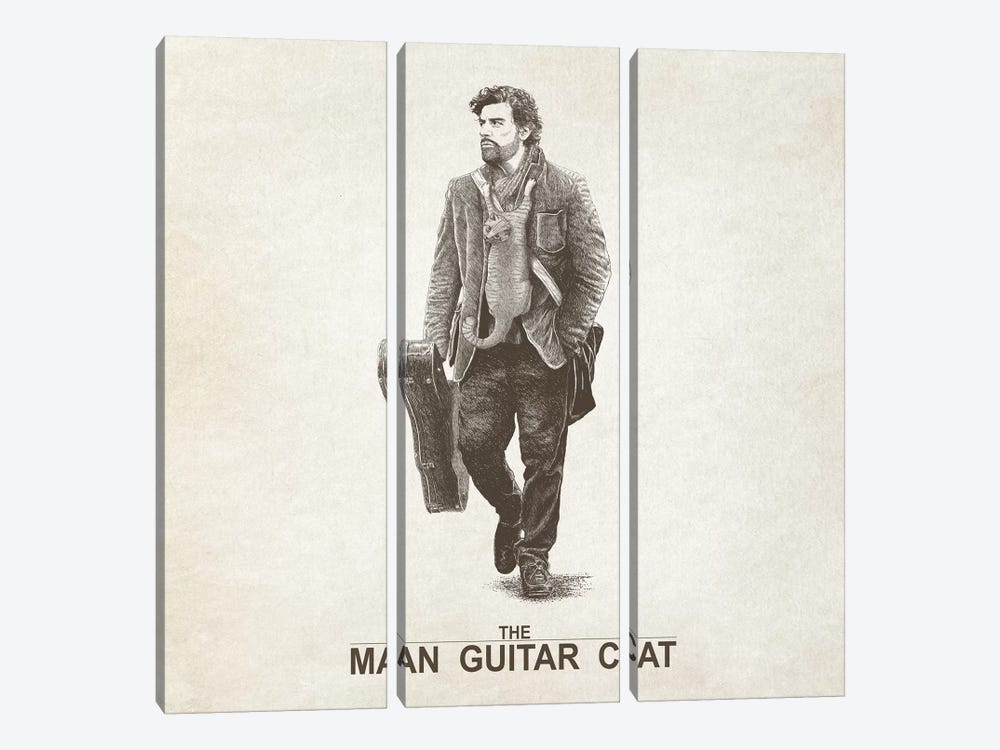 The Man Guitar Cat by Tummeow 3-piece Canvas Art