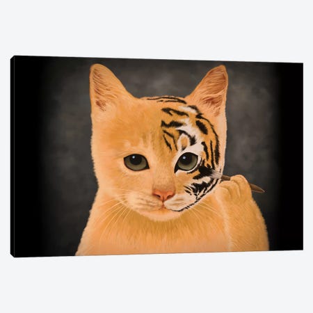 Tiger Canvas Print #TUM59} by Tummeow Canvas Artwork