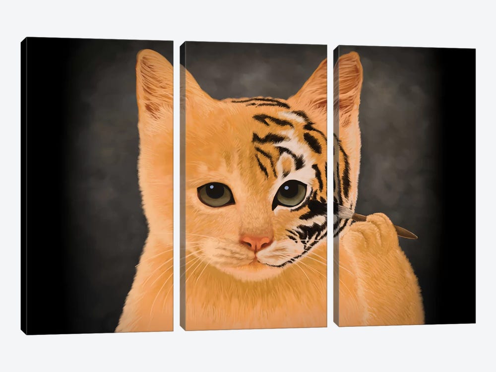 Tiger by Tummeow 3-piece Canvas Art Print