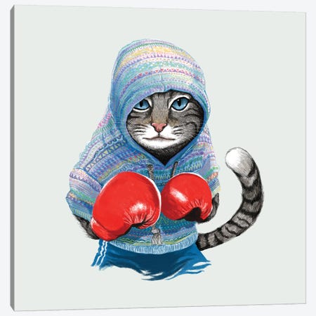 Boxing Cat I Canvas Print #TUM5} by Tummeow Canvas Art