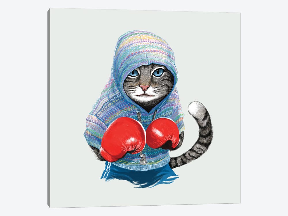 Boxing Cat I by Tummeow 1-piece Canvas Artwork