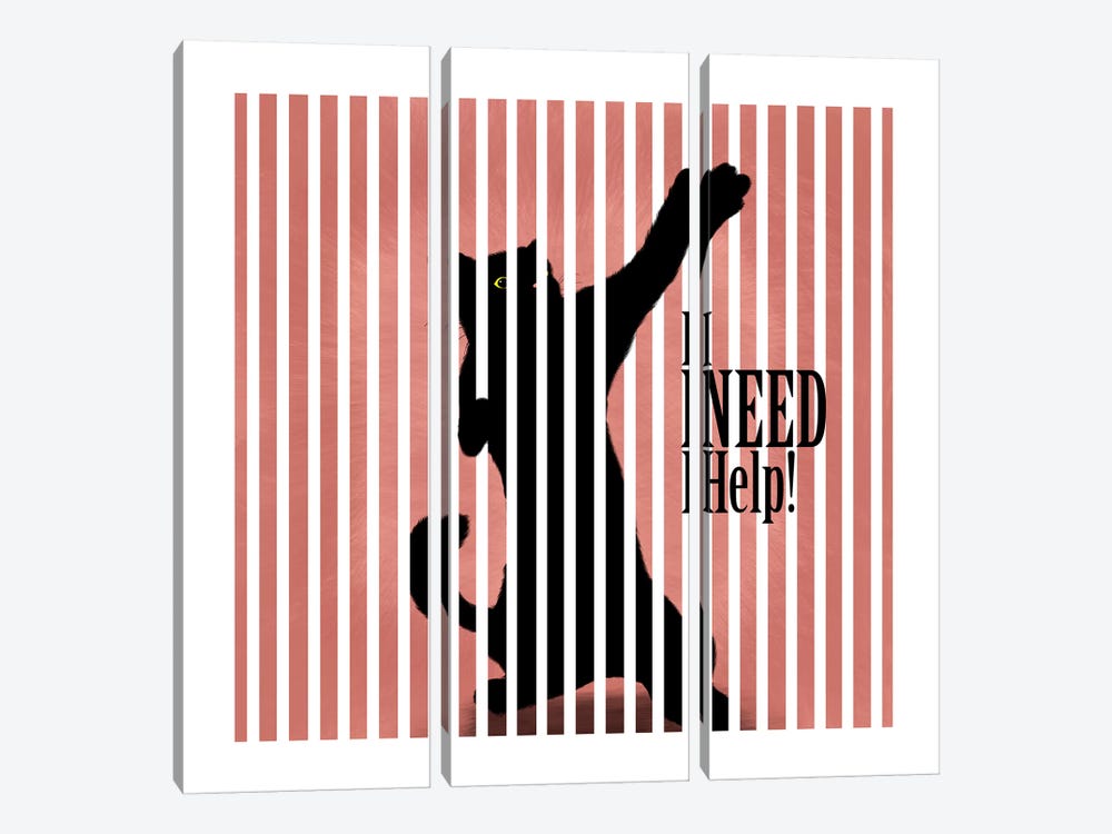 Cat Need Help by Tummeow 3-piece Art Print