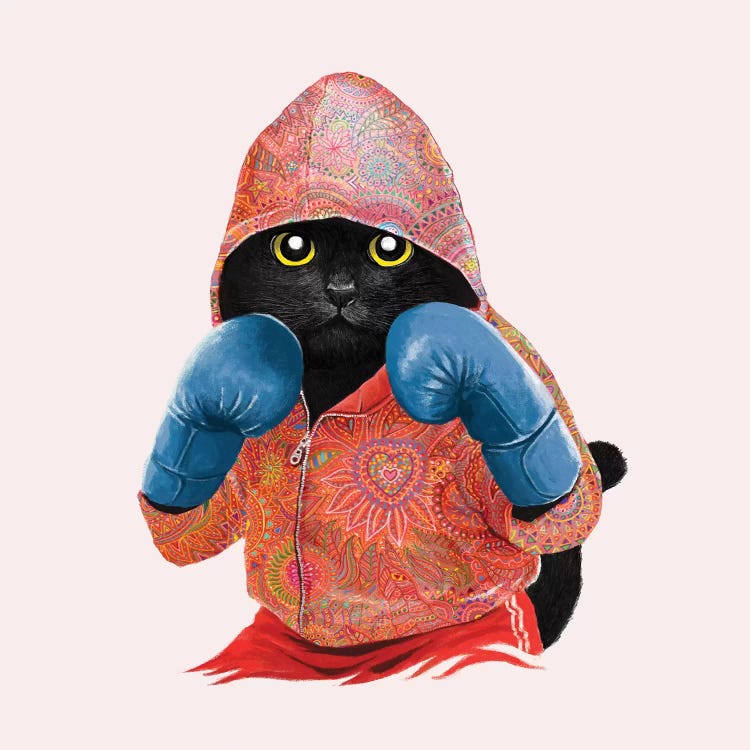 Boxing Cat II by Tummeow wall art