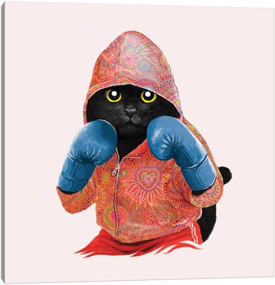 Boxing Cat II Canvas Art Print - Tummeow
