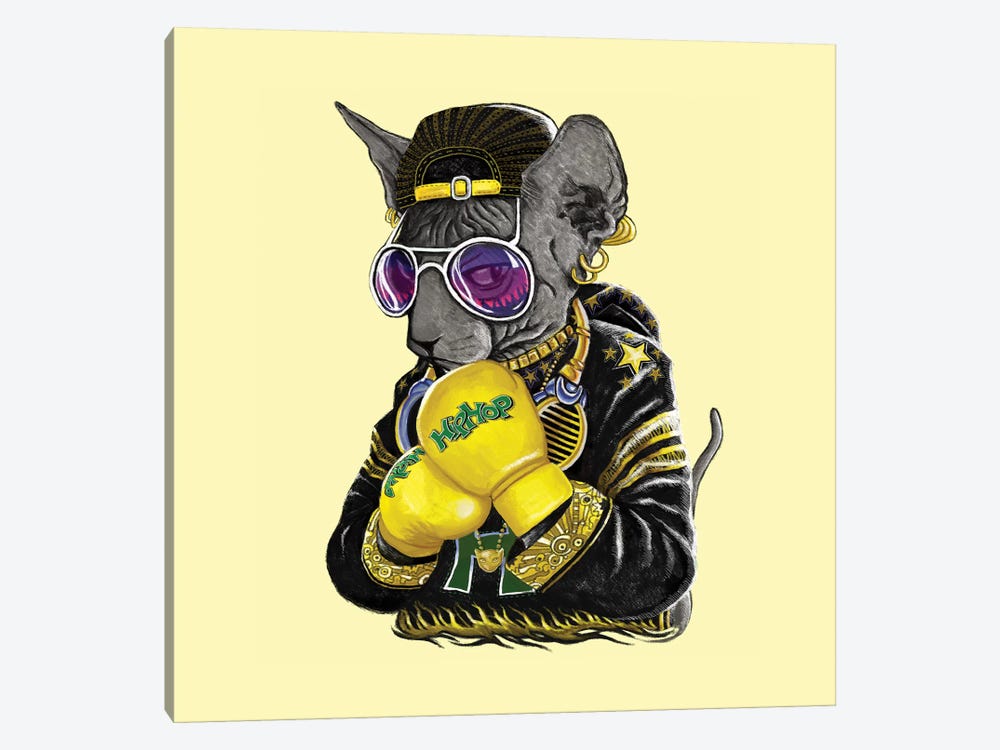 Boxing Cat III by Tummeow 1-piece Canvas Artwork
