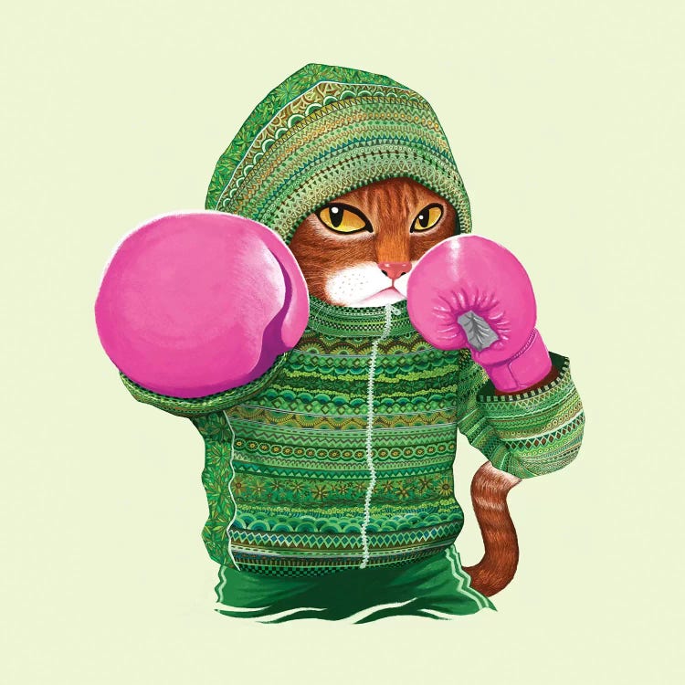 Boxing Cat IV by Tummeow wall art