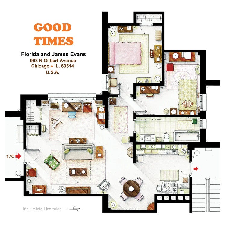 Floorplan From The Tv Series Good Times