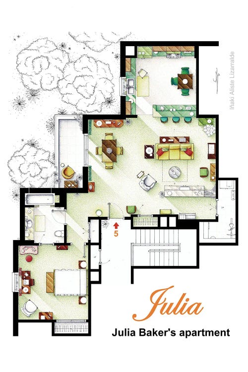 Floorplan From The Tv Series "Julia"