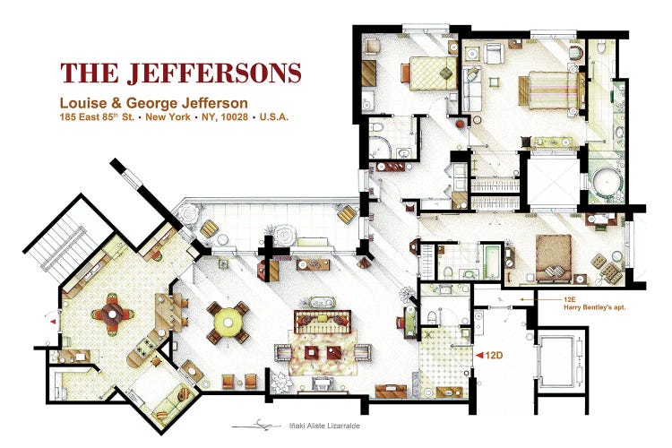 Floorplan From The Tv Series The Jeffersons