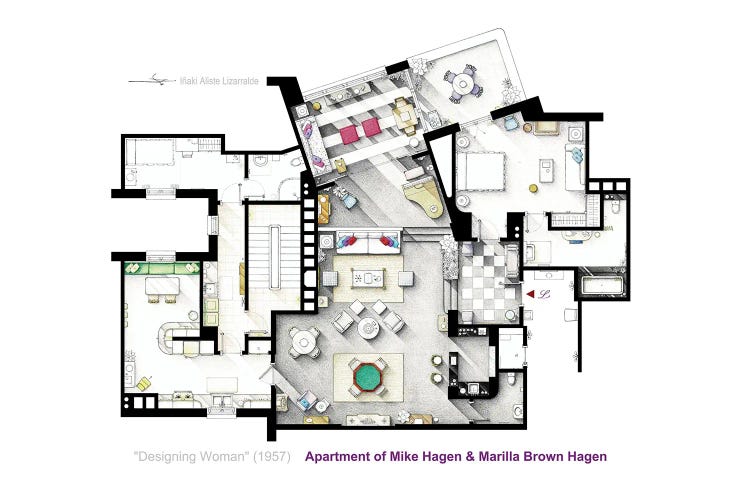 Floorplan From The Movie Designing Woman (1957)