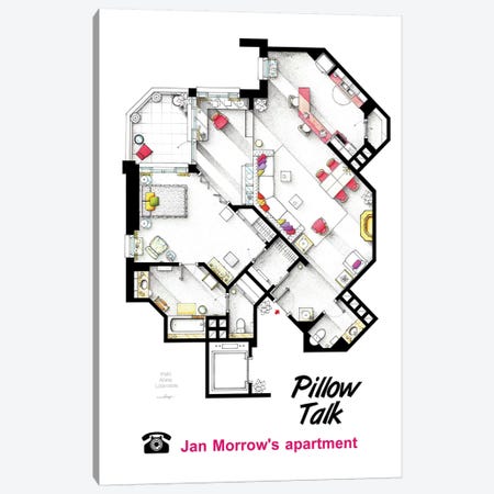 Apartment From Pillow Talk Canvas Print #TVF10} by TV Floorplans & More Art Print