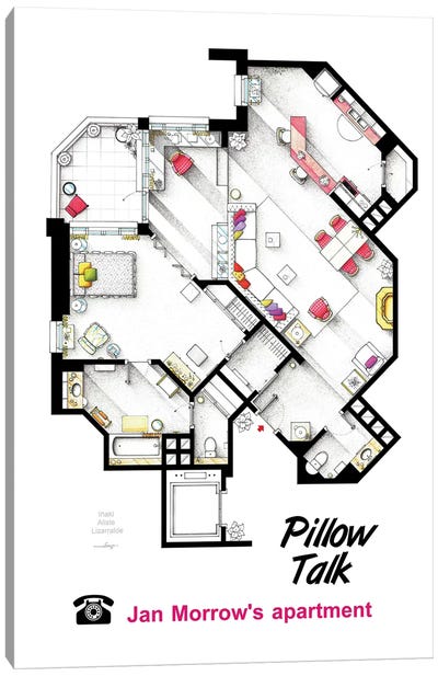 Apartment From Pillow Talk Canvas Art Print - TV Floorplans & More