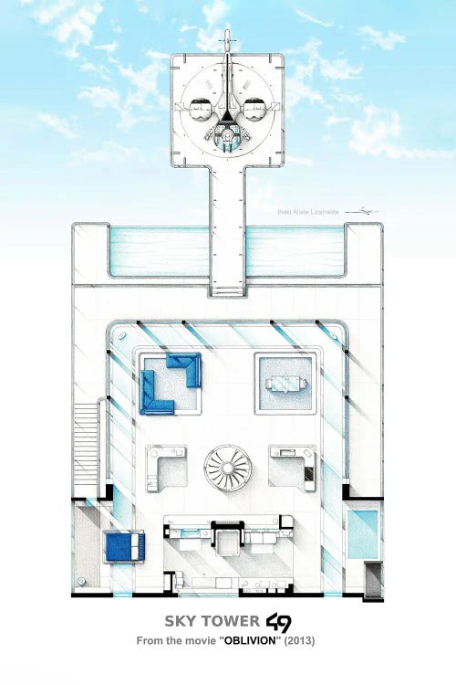 Floorplan From The Movie "Oblivion" (2013)