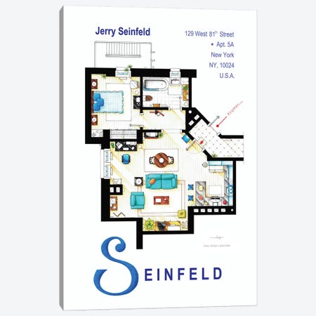 Apartment From Seinfeld Canvas Print #TVF11} by TV Floorplans & More Canvas Art Print