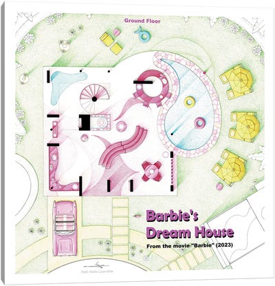 Floorplan Of Barbie's House I Canvas Art Print - TV Floorplans & More