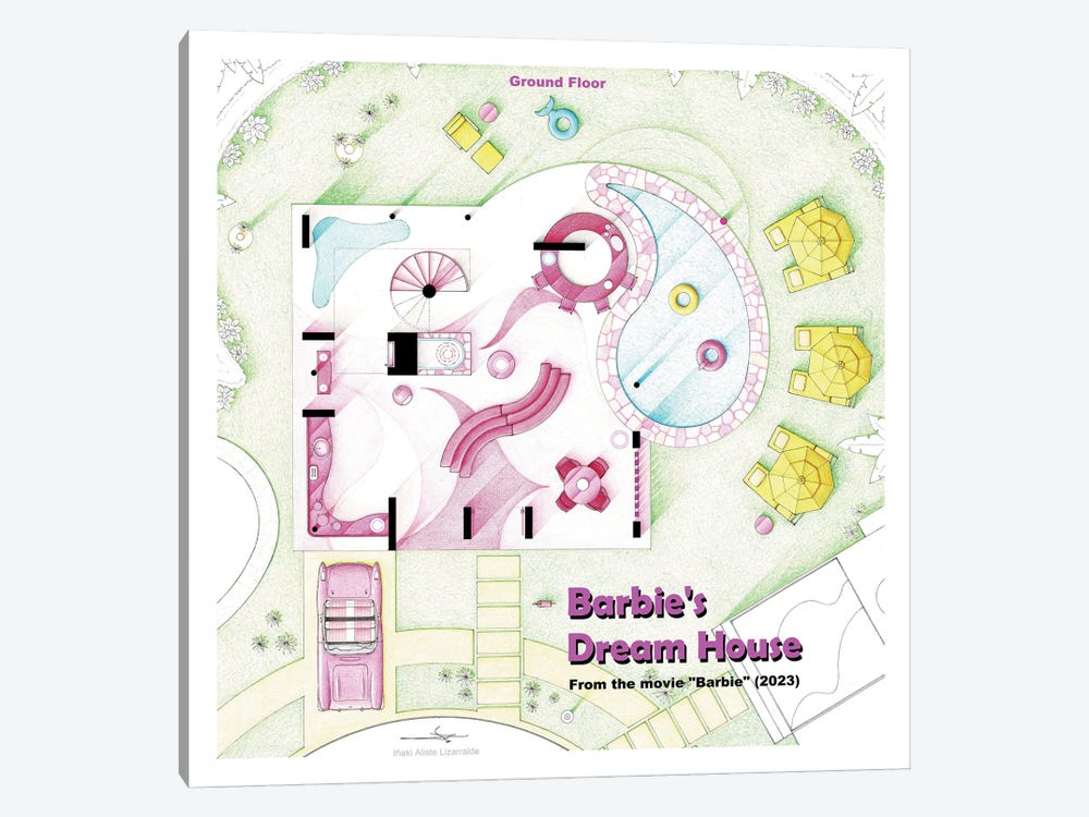 Floorplan Of Barbie's House I by TV Floorplans & More 1-piece Canvas Print