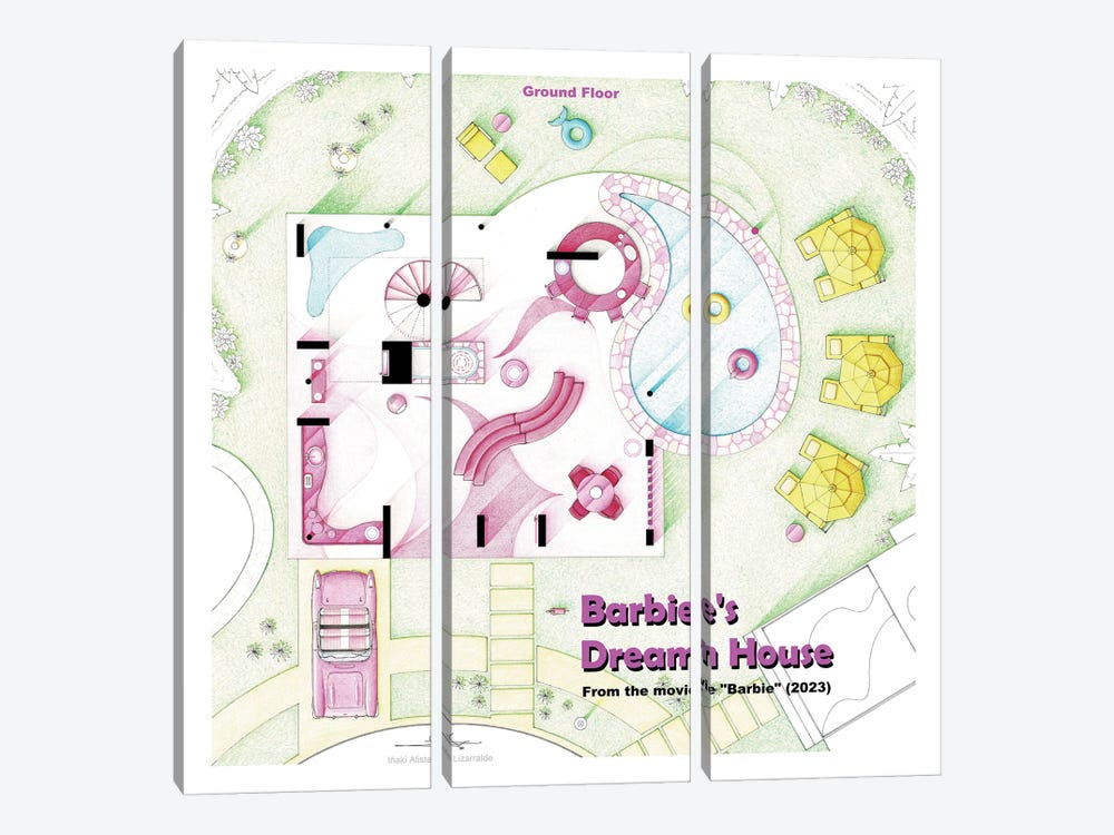 Floorplan Of Barbie's House I by TV Floorplans & More 3-piece Art Print