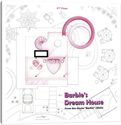 Floorplan Of Barbie's House III Canvas Art Print - TV Floorplans & More