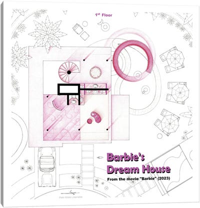 Floorplan Of Barbie's House II Canvas Art Print - TV Floorplans & More