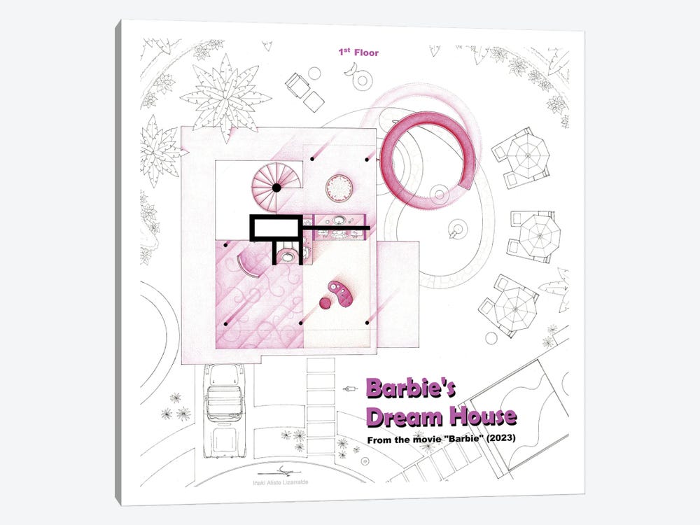 Floorplan Of Barbie's House II by TV Floorplans & More 1-piece Art Print