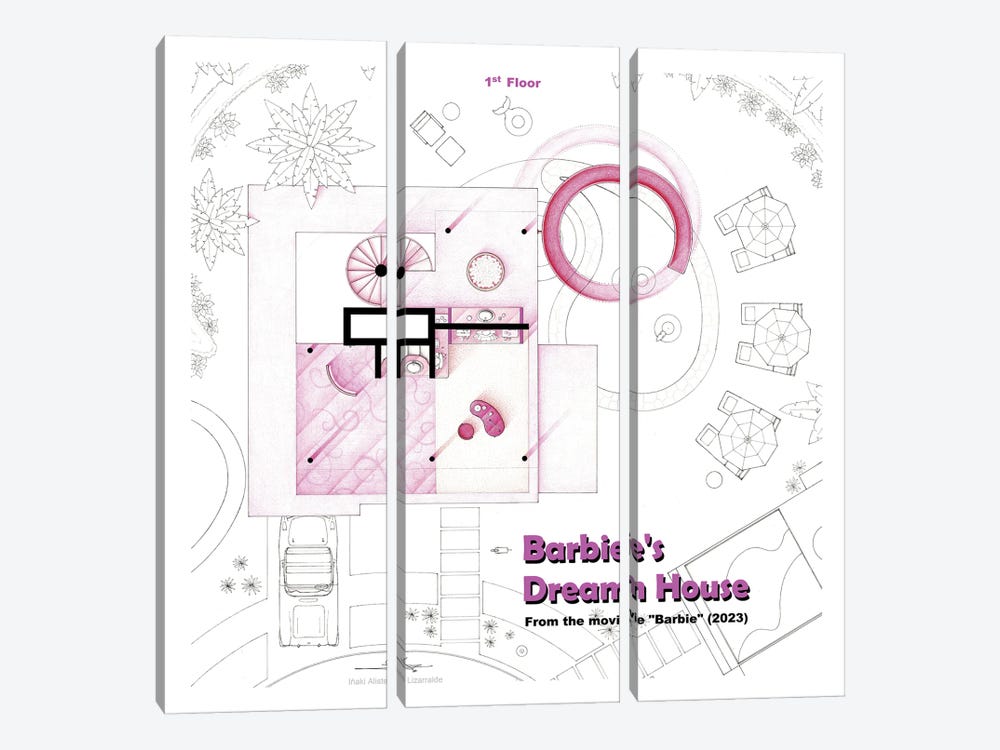 Floorplan Of Barbie's House II by TV Floorplans & More 3-piece Art Print
