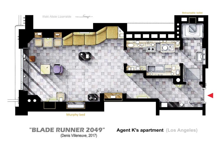 Floorplan Of K's Apt. Blade Runner 2049