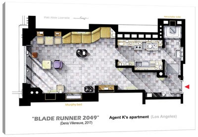 Floorplan Of K's Apt. Blade Runner 2049 Canvas Art Print - Blade Runner