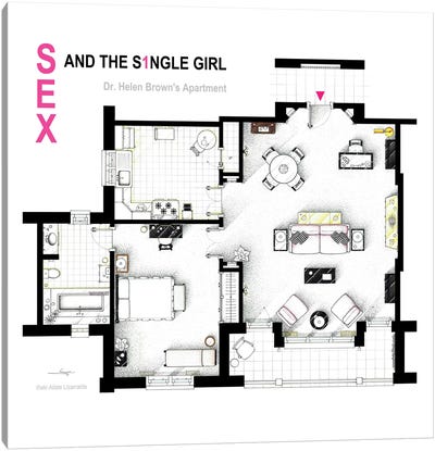 Apartment From Sex And The Single Girl Canvas Art Print - TV Floorplans & More