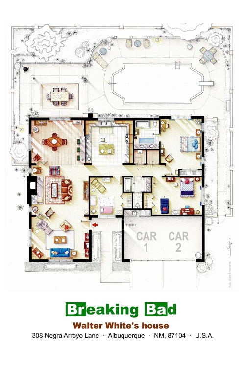 Floorplan From Breaking Bad - House