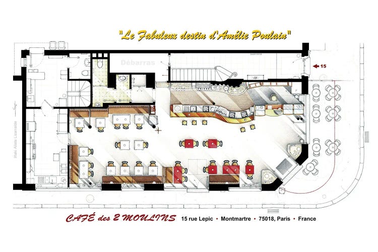 Floorplan Of Café Des 2 Moulins From "Amelie"