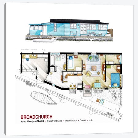 Floorplan From Broadchurch Canvas Print #TVF139} by TV Floorplans & More Canvas Art