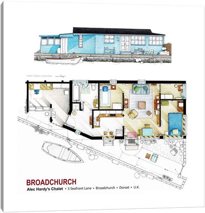 Floorplan From Broadchurch Canvas Art Print - Blueprints & Patent Sketches