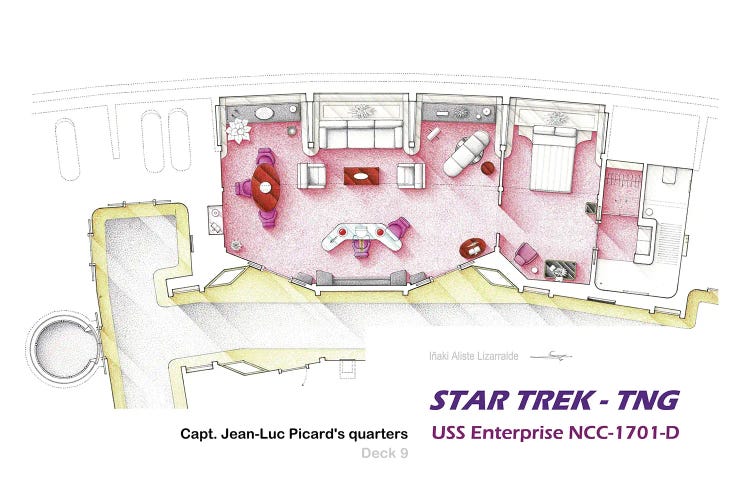 Floorplan Star Trek - TNG Picard's Quarters