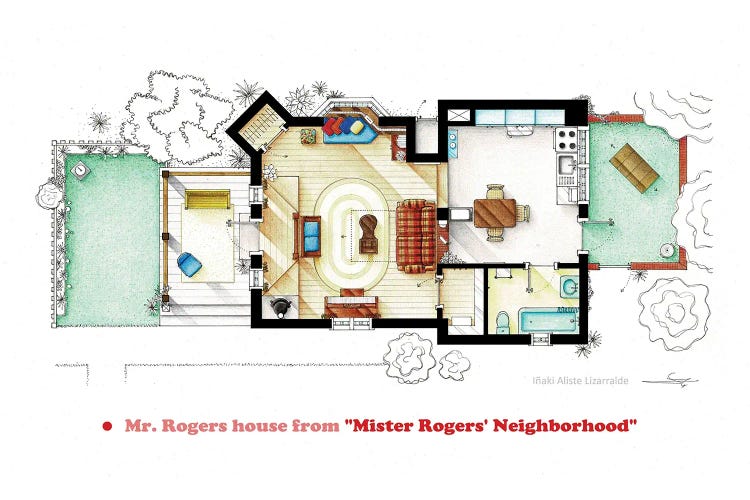 Floorplans From Mister Rogers' Neighborhood by TV Floorplans & More wall art