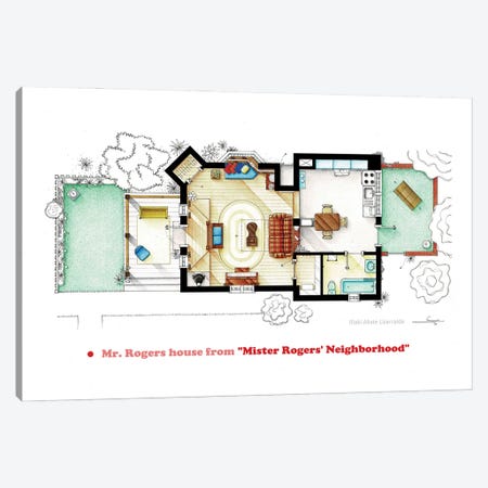 Floorplans From Mister Rogers' Neighborhood Canvas Print #TVF146} by TV Floorplans & More Canvas Wall Art