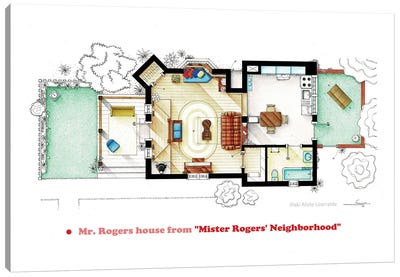 Floorplans From Mister Rogers' Neighborhood Canvas Art Print - Kids TV Show Art