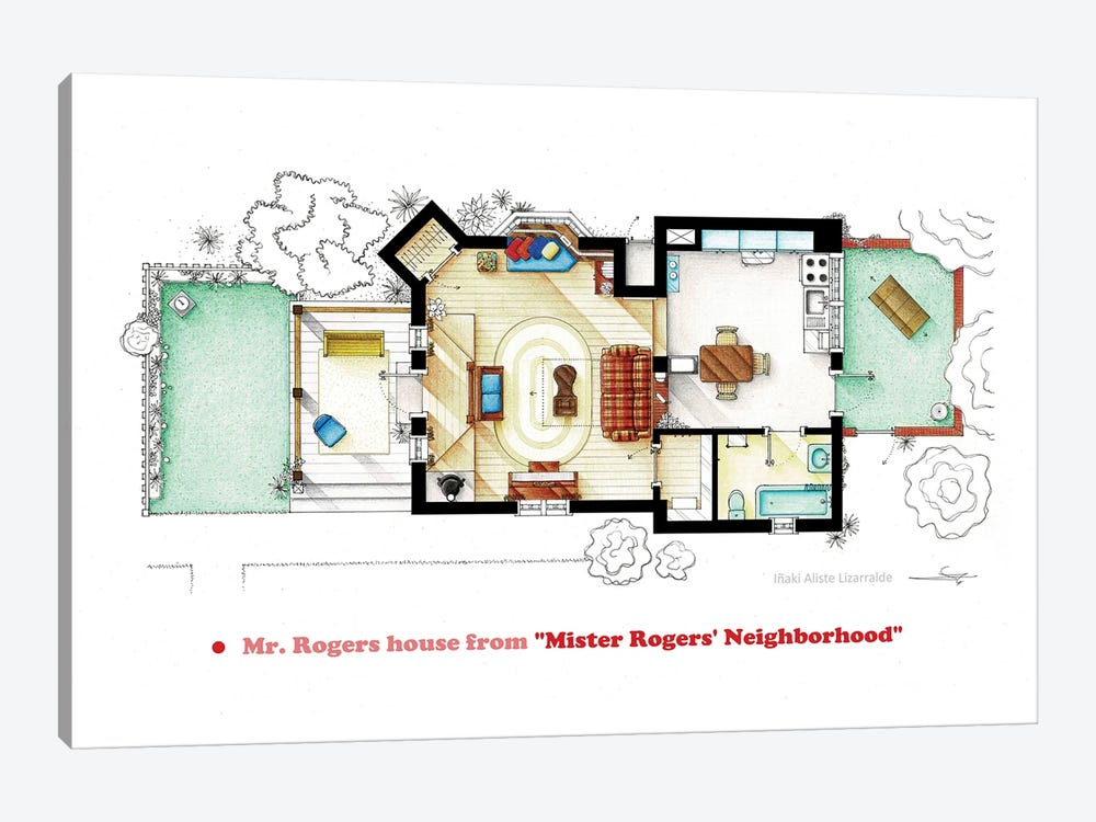 Floorplans From Mister Rogers' Neighborhood by TV Floorplans & More 1-piece Canvas Print