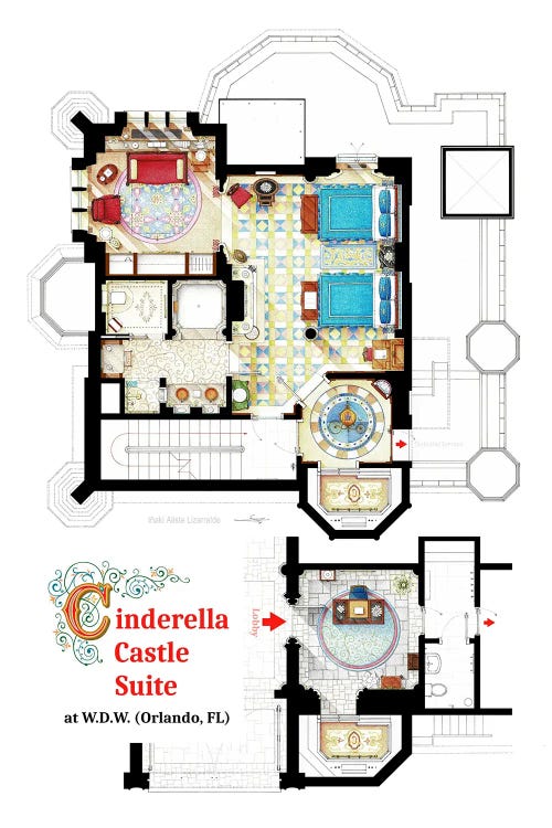 Floorplan Of Cinderall Castle Suite