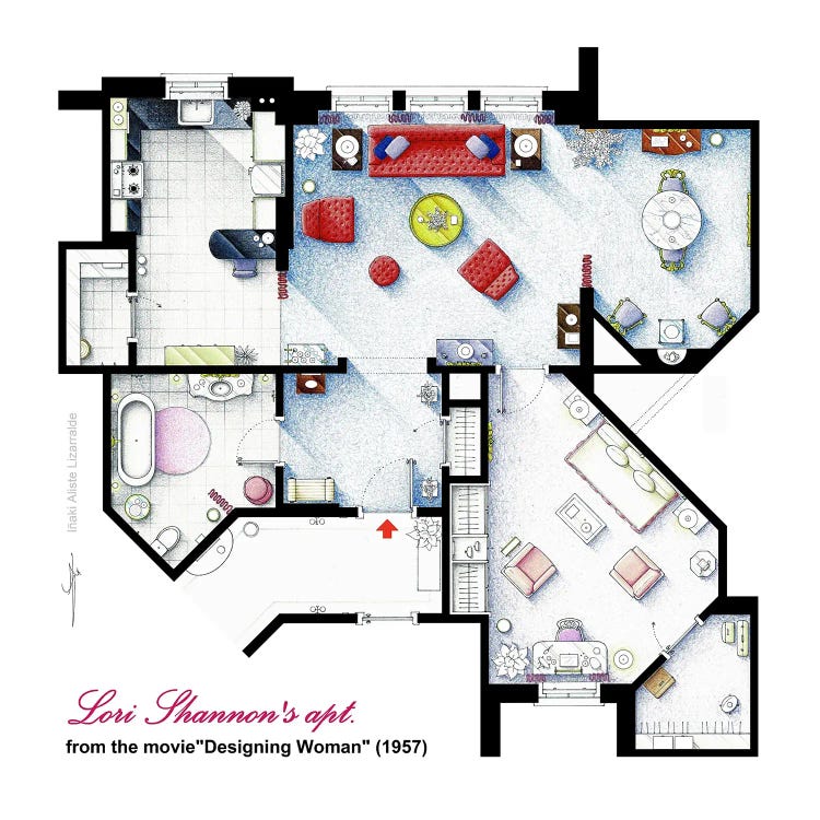 Floorplan From Designing Woman (1957) II