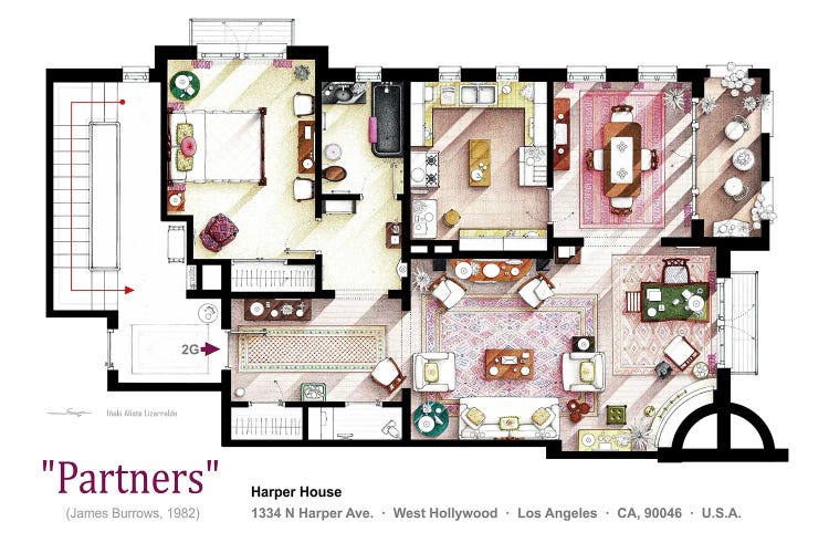 Floorplan From The Movie Partners (1982)