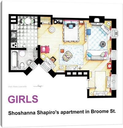 Apartment Of Shoshanna Shapiro From Girls Canvas Art Print - Interiors