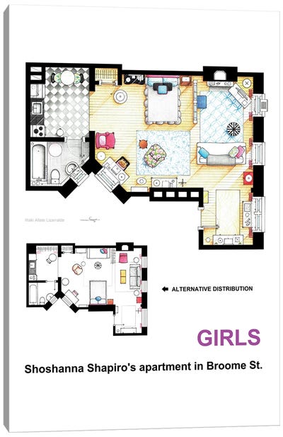 Apartment Of Shoshanna Shapiro From Girls -Alternative Version Canvas Art Print - Interiors