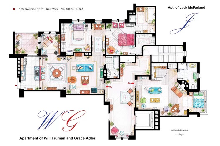 Apartments Of Will & Grace (And Jack) From Will & Grace