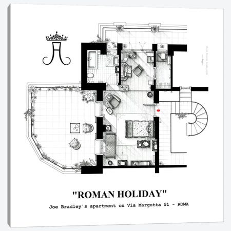 Attic/Studio From Roman Holiday Canvas Print #TVF29} by TV Floorplans & More Canvas Art